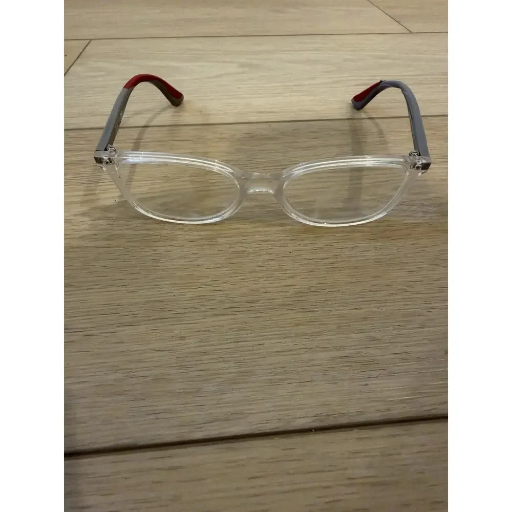 Ray Ban Jr RB1586 3832 Kids Girls Boys Clear Gray Red Oval Eyeglasses 49-16 130